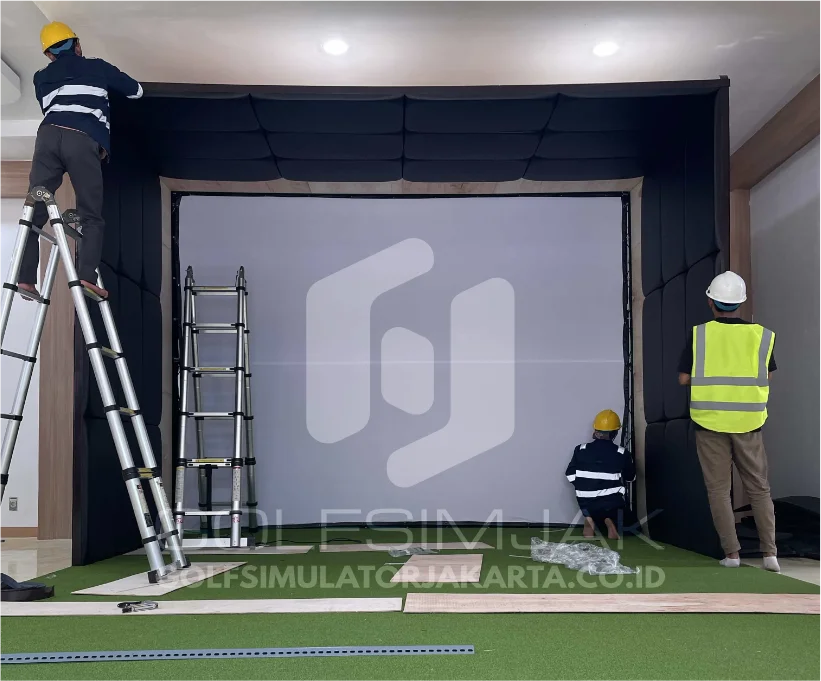 Golf Simulator Room with Enclosure Fabric