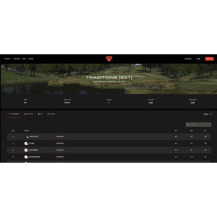 Simulator Golf Tour (SGT) Software