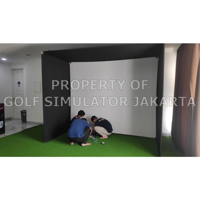 Golfsimjak - Golf Simulator Studio Enclosure Black Fabric